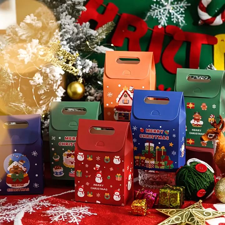 🇲🇾 🏆Hot Selling🔥 1pcs Gift Box Packaging Candy Box Handbag Cookies Biscuit Party Event Christmas Decoration Paper Bag