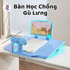 Bàn Học Chống Gù Lưng Cho Bé - Kèm Giá Đỡ Sách Bàn Tập Viết Chống Cận Giúp Bé Học Viết Đọc