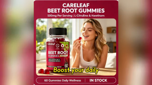 Careleaf Beet Root Gummies 500mg with L-Citrulline Circulation & Energy Support 60ct