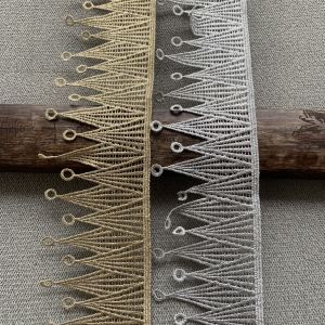 2m/6.56ft each Pack big wide lace embroidery trim fabric sewing curtain flower accessory handmade DIY craft ribbons decoration