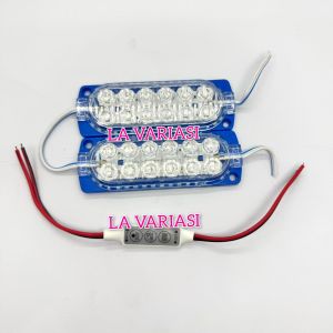 Paket Relay Lampu Kolong Mobil - Modul 2835 - 12 LED 12v-24v Kedip