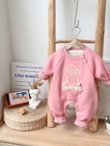 เสื้อผ้าเด็กกำเนิดแบบอ่อนนุ่ม อบอุ่น แขนยาว ทรงตรง ฤดูใบไม้ร่วง/ฤดูหนาว ชุดคลุมกันเด็กผู้หญิง เสื้อผ้าเด็กผู้หญิง