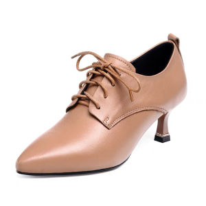 Fashionable Deep-Cut Single Shoes for Women Spring Season Pointed-Toe Knot High Heels Leather Shoes Versatile Stylish Women Footwear