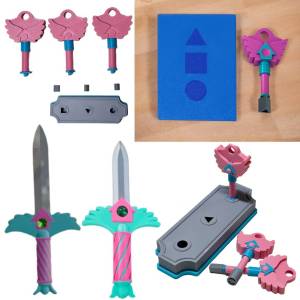 Korean Traditional Game Season 3 Props Keychain Necklace Pendant & Knife Game Props for Family Squids Parties Gifts