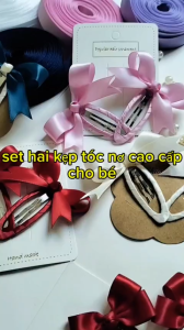 set 2 kẹp Tóc Nơ Cho Bé Gái ( kẹp Tóc mái cho Bé Hình Thật)