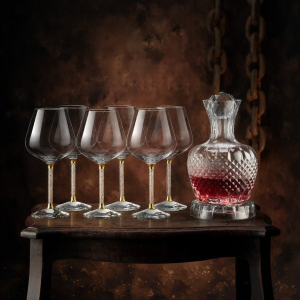 BOANG | Luxury Crystal-Embellished Wine Glass Set with Rotating Display Stand