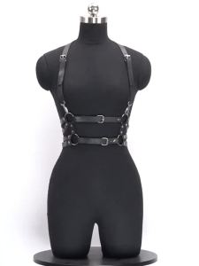 Women Fashion Leather Harness Waist Belt Studded Decor Decorative Harness Straps Suspenders for Women Gothic Clothing Accessorie