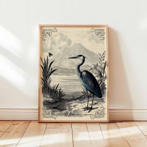 Cranes Flying Poster Japanese Art Print Traditional Ink Painting Elegant Bird Art Nature Wall Decor Oriental Landscape Decor