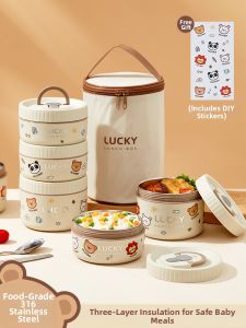 WODEBAIHUI | Stainless Steel Microwave Safe Thermal Lunch Box