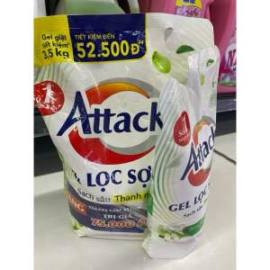 [Mua 1 tặng 1 túi 1kg] Gel Giặt Attack Hương Trái Cây Tươi Mát Túi 3.5Kg