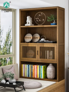 Simple Bedroom Balcony Storage Cabinet Floor-Mounted Bamboo Material Chinese Style Home Furniture Window Seat Bookcase
