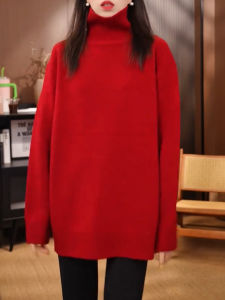 QINGNAER | Casual Loose Fit Oversized Long Sleeve Sweater Large Size