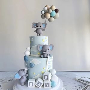 ช้างเค้ก Topper สําหรับ 1st 2nd Birthday Party ตกแต่งเด็กทารกฝักบัวเพศเปิดเผยเด็กฉลอง