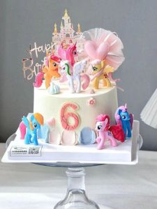 Rainbow Unicorn Horse Acrylic Birthday Cake Decoration Toy Circus Playground Cake Toppers Childrens Party Festive Supplies