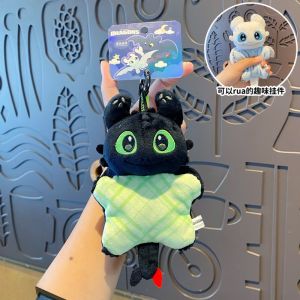 Bandai | Genuine How to Train Your Dragon Toothless Bean Plush Keychain Pendant Creative Couple Doll Key Chain Bag Charm