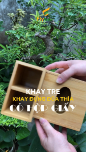 Hộp Đa Năng Đựng Thìa Đũa Bằng Gỗ Tre Cao Cấp Đựng Đũa Muỗng Giấy ăn Gia Vị cho quán ăn nhà hàng