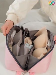 Rainbeau  กระเป๋าใส่ชุดชั้นใน กระเป๋าจัดระเบียบ สำหรับเดินทาง ใส่ชุดชั้นใน กางเกงชั้นใน ช่องซิปตรงกลาง พกพาสะดวก ขนาดใหญ่