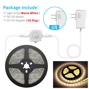 Auto On Off PIR Motion Sensor LED Strip Lights Night Lamp Automotive LED Tape Bedroom Kitchen Decoration 110V 220V To 12V