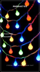 Dây Đèn Led Bóng Tròn Cherry Bi Đục Nhiều Màu Trang Trí Lễ Tết Decor Nhà Cửa Decor Quán Cafe