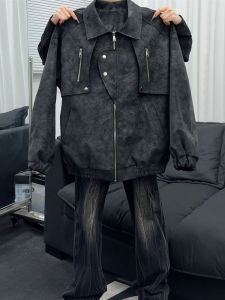 Áo Khoác Da Mỹ Phong Cách Mỹ Thời Trang Xuân Thu Cho Nam Áo Khoác Bóng Chày Áo Khoác Ngoài Dáng Rộng Có Khóa Kéo Chống Gió