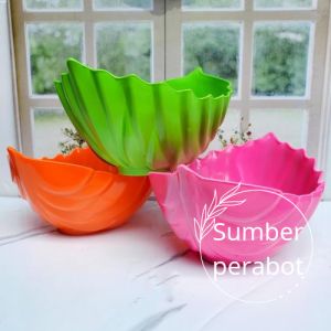 6 pcs Mangkuk Saji Cantik Model Daun Bahan Plastik Berkualitas Tebal dan Anti Pecah Mangkuk Unik Foodgrade dan SNI