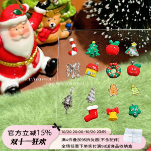 Cute Christmas Theme Earrings Cookie Man Bell  Wreath Titanium Steel Couple Fashion Jewelry Stackable Ear Cuff