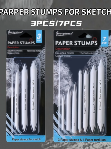 Blending Stump Set 3/7Pcs Paper Art Blenders for Sketch White Erasers and Drawing Paper Art Supplies