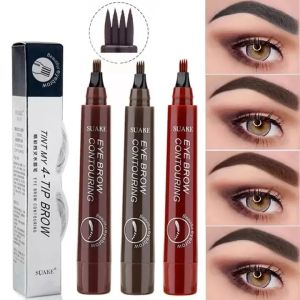 Eyebrow Tint Tattoo Waterproof Eyebrow Pencil Pen 4 Fork Tip Liquid Brow Long Lasting Makeup Eyebrows Waterproof Cosmetic Eye brow Liner