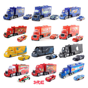 Takara Tomy | Disney Pixar Cars 3 Lightning McQueen Truck Set Pixar Cars Transport Truck Racing Die-Cast Vehicle & Trailer Playset Kids Toys