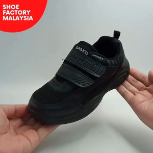 Spako Cushioned Collar Black School Shoes Size 28-42 Kasut Sekolah Hitam From Shoe Factory Malaysia