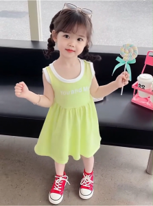 [🚚จัดส่งจากกรุงเทพฯ] ‌ชุดเดรสเด็กหญิงแขนกุดอายุ 2-14 ปี สไตล์เกาหลีน่ารัก ผ้าบางระบายอากาศดี สวมใส่สบาย