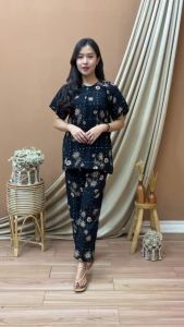PROMO NEW!!! SETELAN CP ARAB BAJU WANITA DEWASA MOTIF TERBARU BUSUI KANCING DEPAN BAHAN RAYON TEBAL MURAH MERIAH