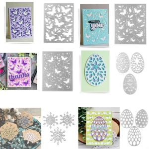Rectangle Butterfly Plates Background Cutting Dies Snowflake/Easter Egg Layer Set Die Cut For DIY Scrapbooking Card Craft Making