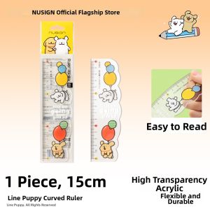 Nusign | Cartoon Transparent Flexible Unbreakable Numbered Ruler 15cm