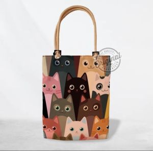 Terbaru Totebag tali sumbu singel karakter/kartun/kucing/Boba/souvenir/oleh-oleh