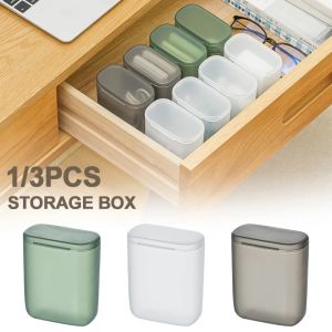 3/1PCS Portable Wire Storage Box Headphone Storage Box Transparent Plastic Storage Box Travel Dustproof Box Drawer Type Organizer