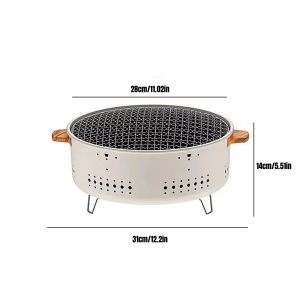 XMSJ | Portable Barbecue Grill Korean Charcoal Stove Stainless Steel Split BBQ Stove Round Non-stick Barbecue Rack For Outdoor Camping