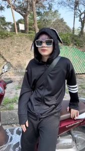 [ Hàng mới về ] Áo chống nắng tai thỏ có mũ chất vải poly chuyển nhiệt chống nắng tốt kiểu dáng hàn quốc