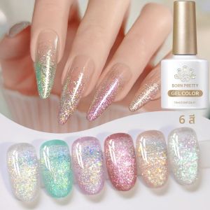 BORN PRETTY 10ml Crush สะท้อนแสง Glitter เจลเล็บ Sparking Shine Sequins กึ่งถาวร Soak Off UV GEL เล็บเคลือบเงา