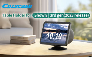 Cozycase Table Stand for Echo Show 8 （3rd Gen) 2023 Release With Adjustable Front Rear Stable Rotation Function Anti-Slip