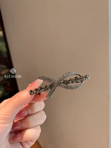 Kẹp tóc nữ Eleanor Accessories thiết kế đính đá kẹp tóc nơ thiểu thư phụ kiện tóc 10353