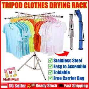 Tripod Clothes Drying Rack 2M Foldable and Easy Storage Laundry Rack | Collapsible Laundry Rack | Retractable Laundry Rack Space Saving Easy Storage Clothes Rack Stainless Steel Rack for Outdoor and Indoor use