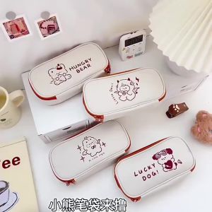 Large Capacity Pencil Case 3 Compartment Pouch Pen Bag Double Side Opening Student Stationery Organizer School Supplies