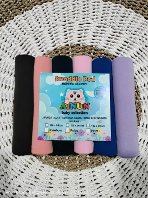 6Pcs Dan 3pcs Bedong Bayi Polos Warna Bahan Halus Adem Lembut