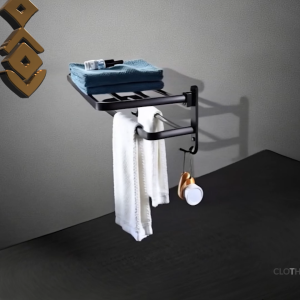 Rak Gantungan Handuk Lipat Double 58 Cm Stainless Steel Towel Holder