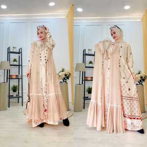Gamis Silk Mix Ceruty Babydoll Premium & Set 2IN1 Inner Busui Friendly