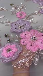Nigerian Sequins Lace African Beads Lace Fabric 2026 High Quality 5Yards African French Tulle Net Lace For Wedding Party Dress