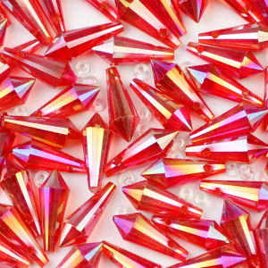 AB Color Glass Spacer Long Cone Waterdrop Shape Austrian Crystal Loose Beads 6*15MM 50pcs For DIY Jewelry Making Bracelets