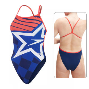 Speedo Womens Triangular High Slit Training Swimsuit Chlorine Resistant Professional Racing Swimwear Quick Dry No Sleeve