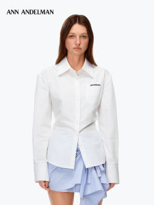 ANN ANDELMAN | Luxurious Casual Waist Cinching Long Sleeve White Shirt